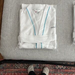 White and Blue Trim Robe